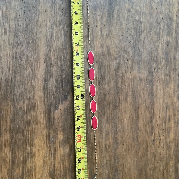 kendra scott Gold Plated statement Necklace red gold adjustable - Picture 2 of 8